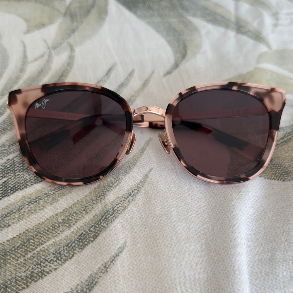 NWOB Maui Jim Wood Rose Pink Tortoise with Rose Gold with Maui Rose lens